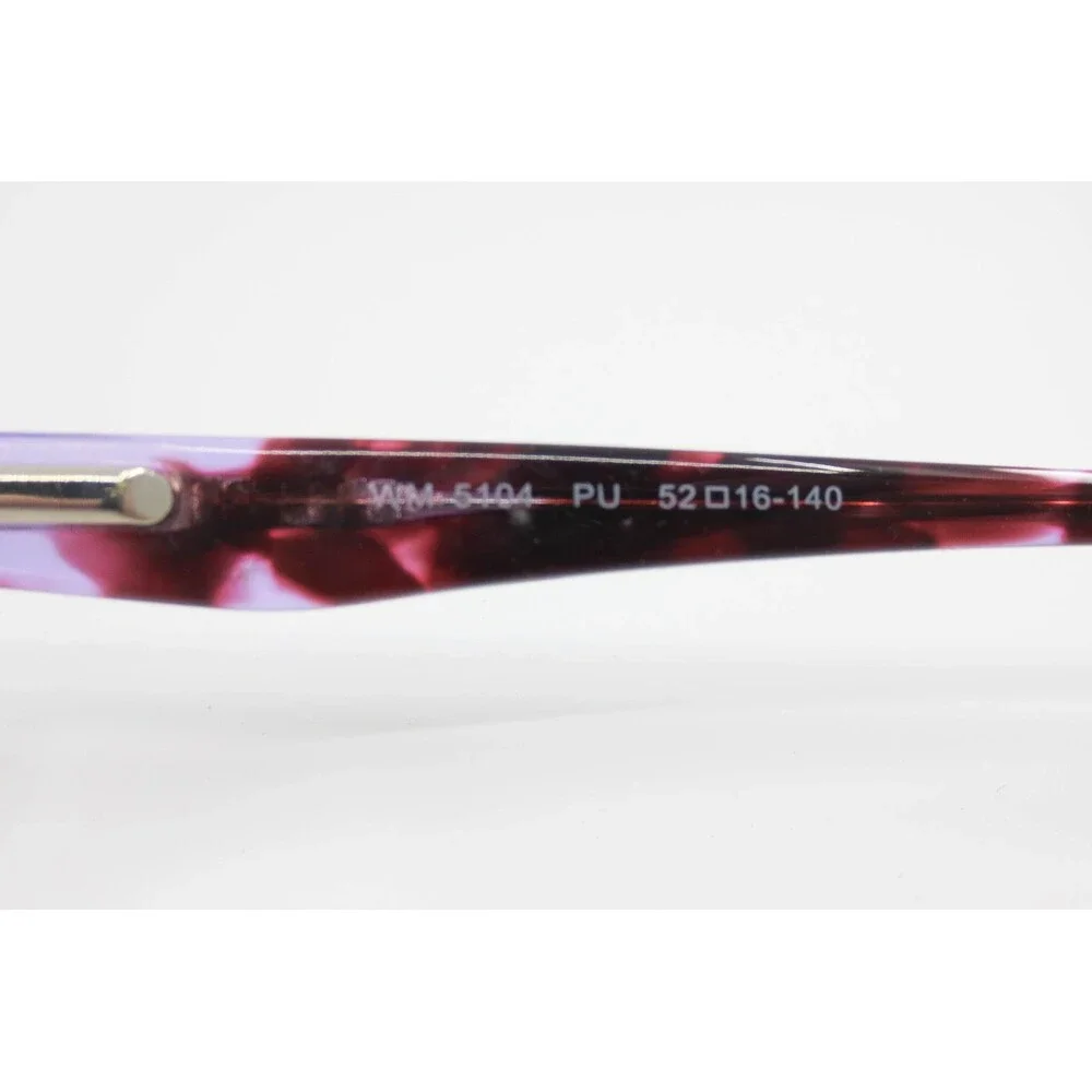 Tempo WM-5104 Purple Marbled Rectangular Eyeglasses Frames 52-16-140 Womens